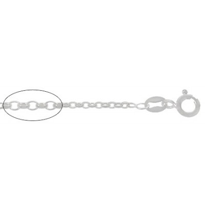 2.5mm Diamond Cut Oval Link Chain, 16" - 24" Length, Sterling Silver